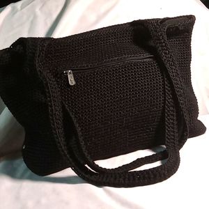 The Sak Crocheted Handbag black Zipper Closure